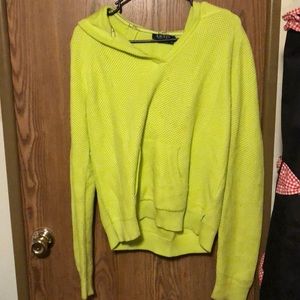 Bright green knitted sweatshirt